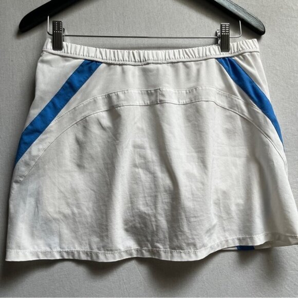 NIKE Y2K White Blue Mini Swoosh Logo Womens Athletic Tennis Skirt Skort M 8/10 - Picture 2 of 8
